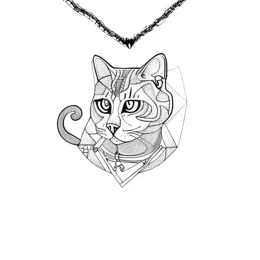 A Black Cat With A Necklace