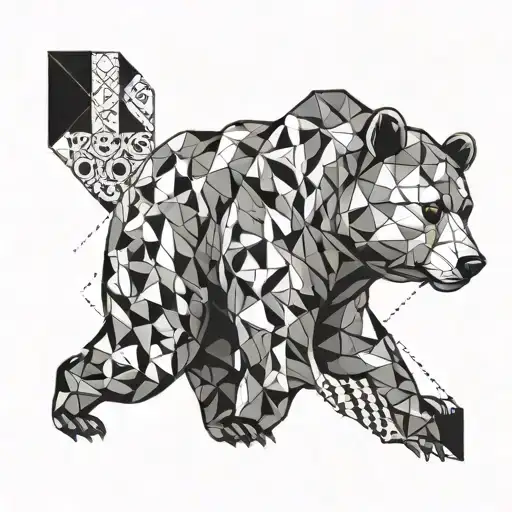 Bear And Black Grey Tattoo Depicting