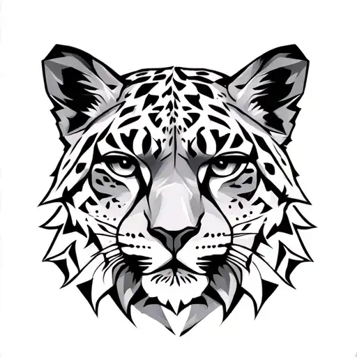 Cartoon Snow Leopard Head