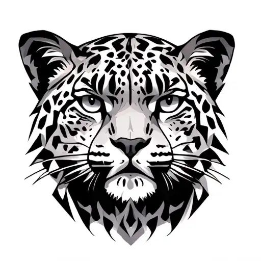 Snow Leopard Head Cartoon