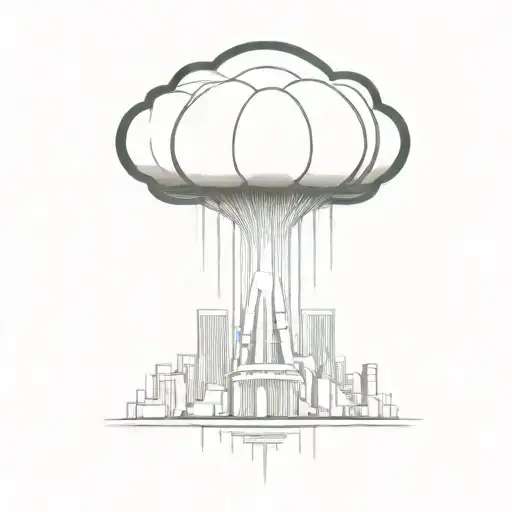 An Abstract Nuclear Explosion Mushroom Cloud Destorying A Major City