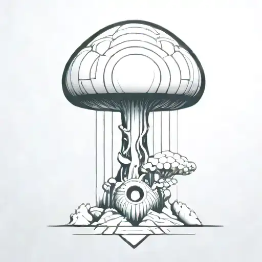 An Abstract Nuclear Explosion Mushroom Cloud