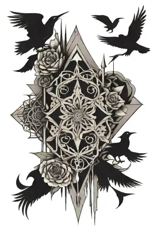 Gothic Inspired Tattoo Design Featuring