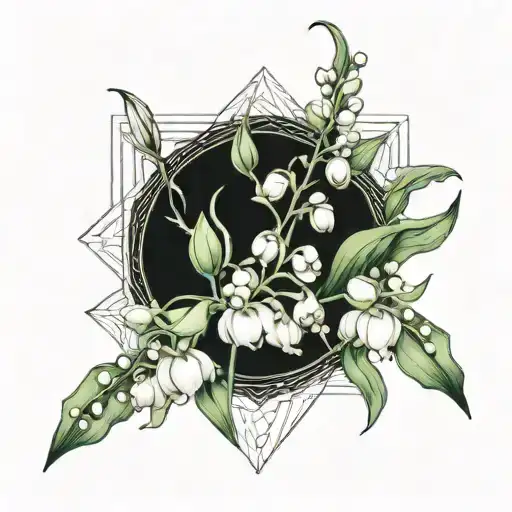 Lily Of The Valley And Honey Suckle Covering The Left