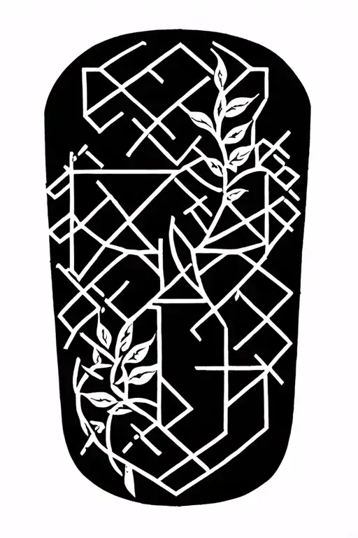 Geometric Design Patterns Incorporating Elements Like Vines