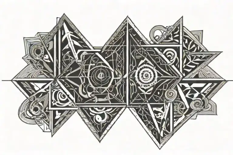 Rectangle Tatto Born Date 2001 Aquarius Zodiac Geometry