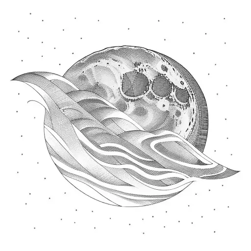 Moon Waves And Saturn