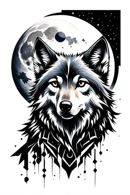 Wolf And Moon Rising