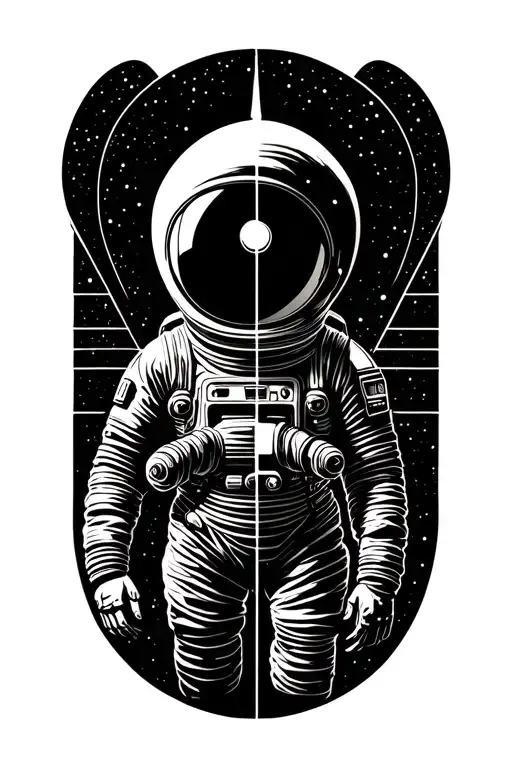 Interstellar Astronaut Near A Black Hole