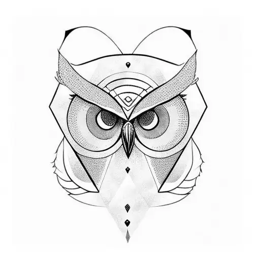 Owl Half Geometric Half Realistic