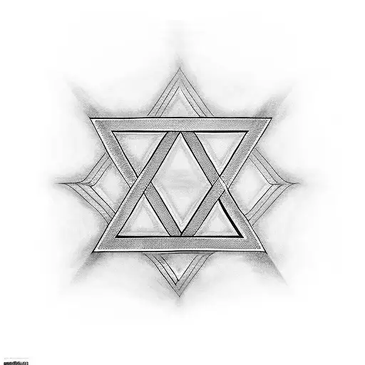 Star Of David With Christian Cross Inside