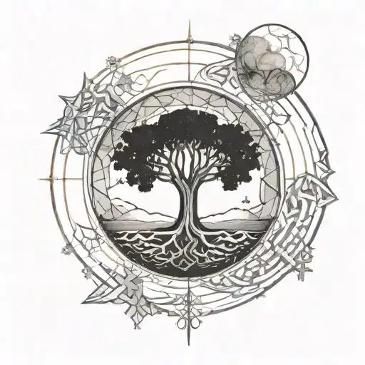 Moon Map Viking Sea Tree Varior