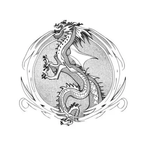 Dragon With A Tree Of Life On The Back Of A Girl