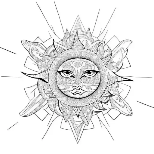 Sun With Ornamental Elements