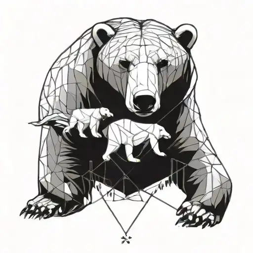 Polar Bear Facing Otter