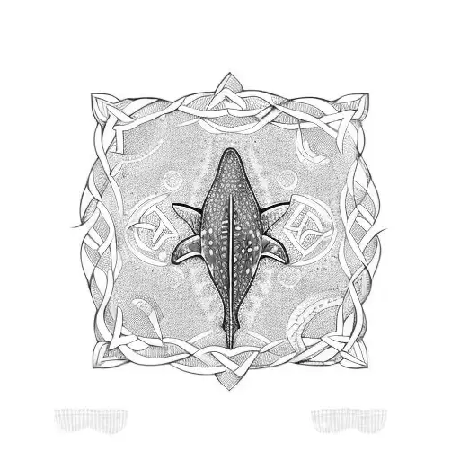 Whale Shark In Traditional Tribal Celtic