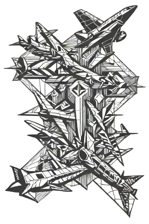 Planes In Broken Formation Shaped Like