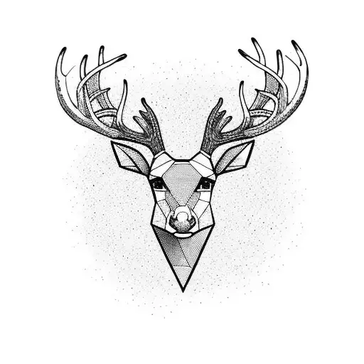 Proud Powerful Deer Head With Antlers