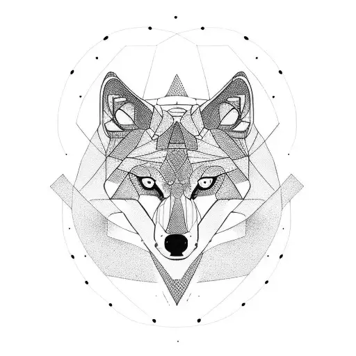 Geometric Wolf Blue Eyes