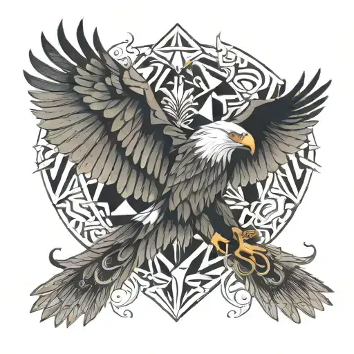 An Eagle And The Eagle's Feet Reach Underground Like Tree Roots Enveloping The Ground