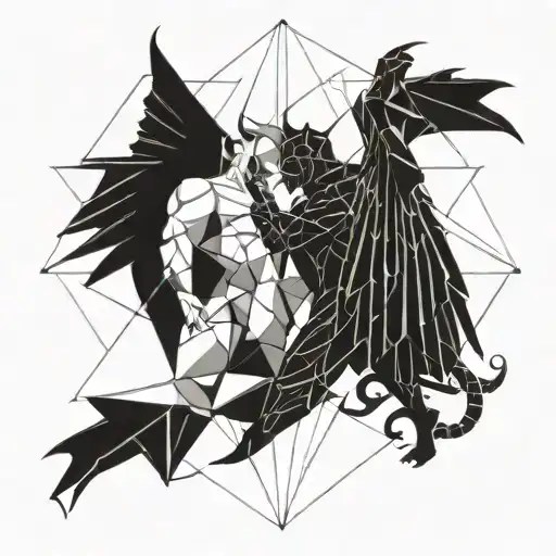 The Fight Between The Devil And The Angel