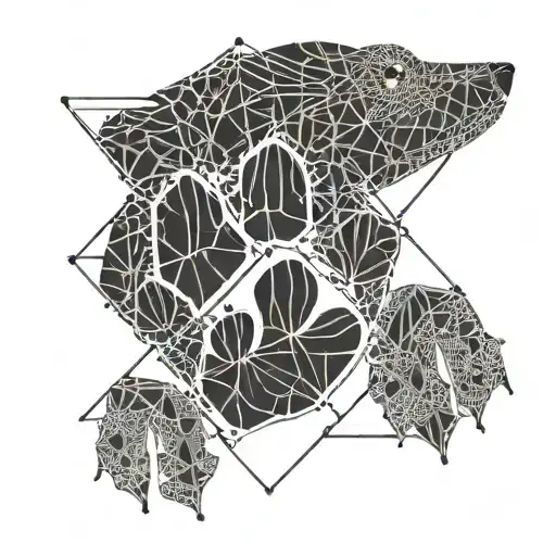 Dog Paw Print And A Gekko