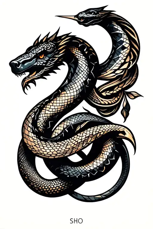 Combination Of Sagittarius Logo And Snake