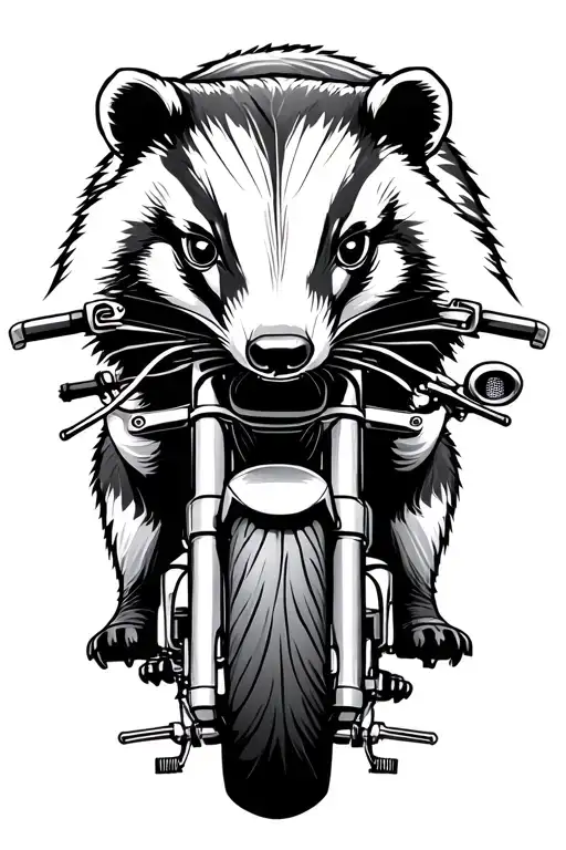 Badger On A Motorbike