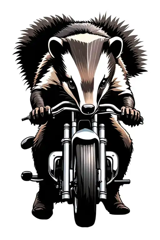 Badger On A Motorbike Doing A Wheelie