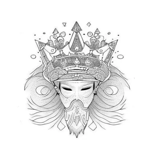 Name Ginger With Crown Geometric Design