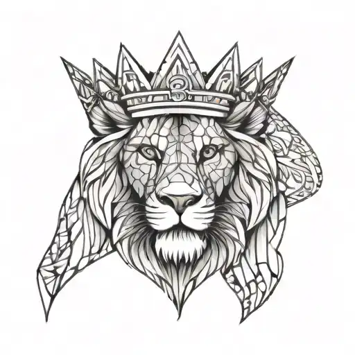 Crowned Lion Face
