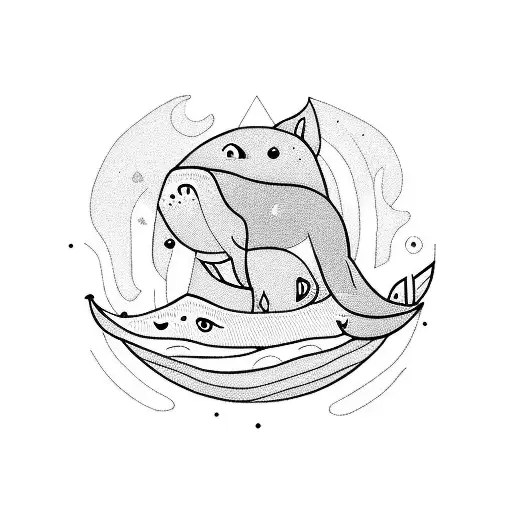 A Girl Like A Whale Hugging A Wolf