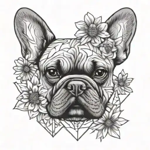 Daisy Flower With Frenchbulldog