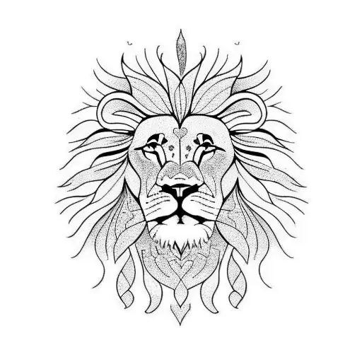 Half Lion With Flowers