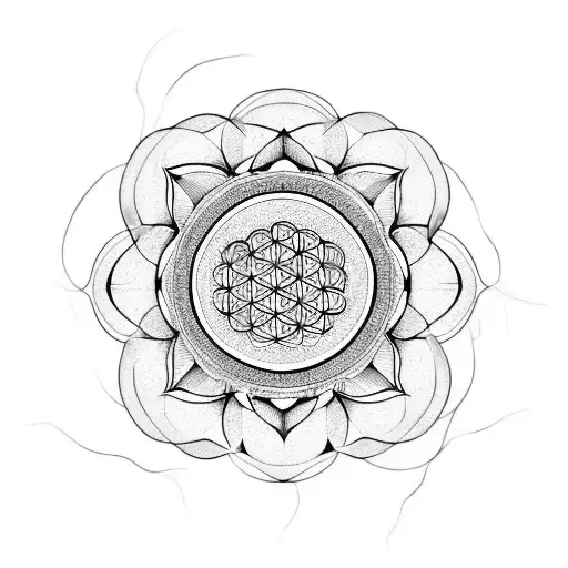 Flower Of Life Geometric And Beach