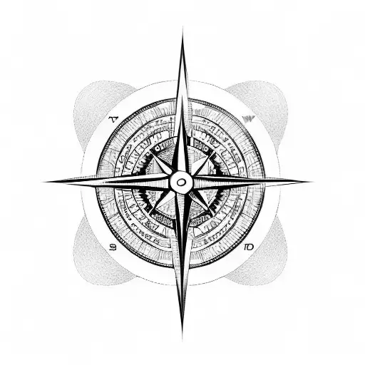 Compass With Lines And Guitar