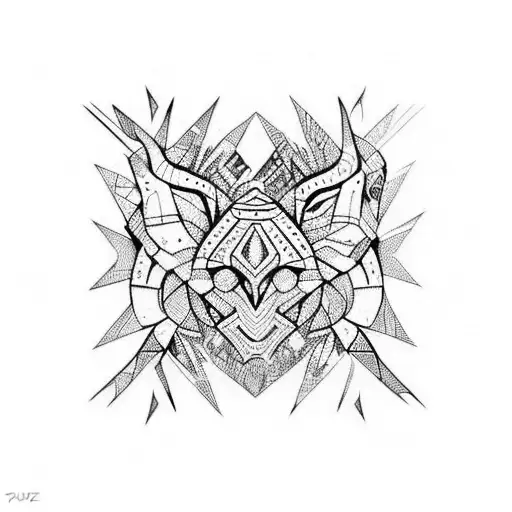 Tribal Around 6 Color Points Aligned Horizontally