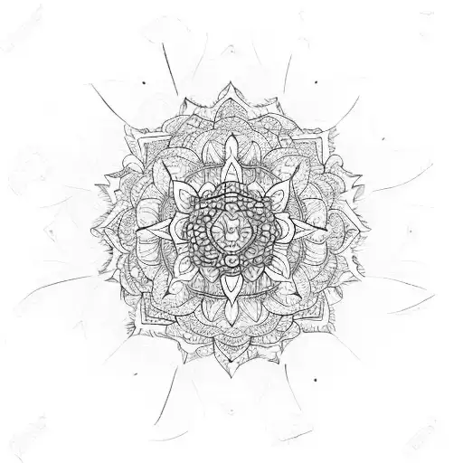Mandala With Rose Petals Around It