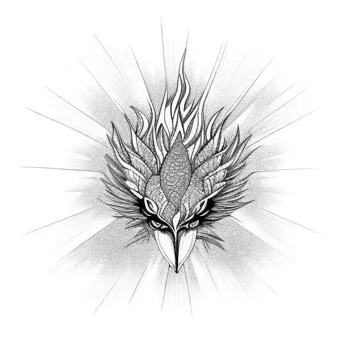 Phoenix Emerging From Burning Peacock