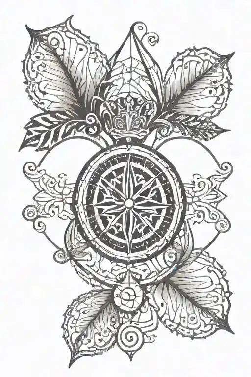 Compass Leaf Clover Finger Print Made