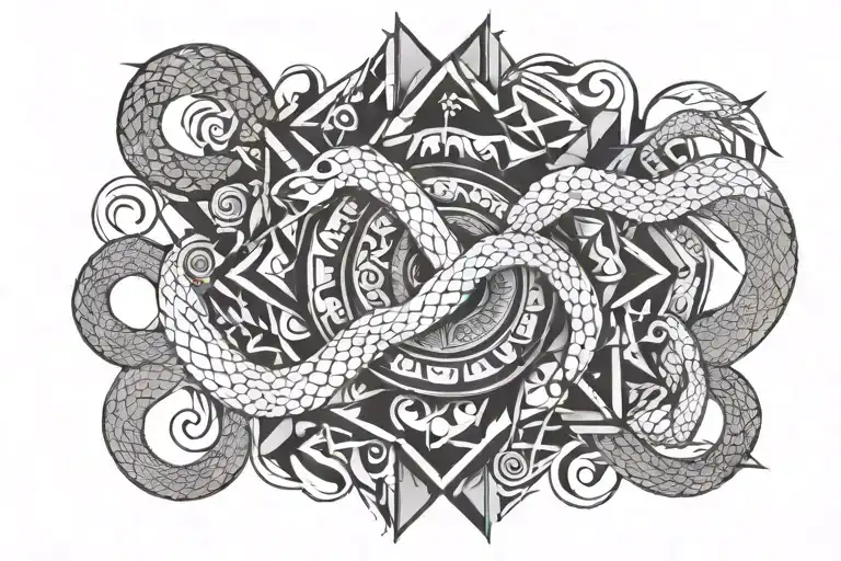 Mandala Design Snake And Thunder