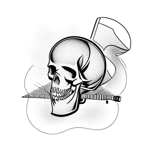 Electric Guitar With A Skull