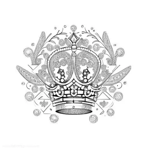 A Diamond Encrusted Crown With A Laurel Wreath Wrapped Around It