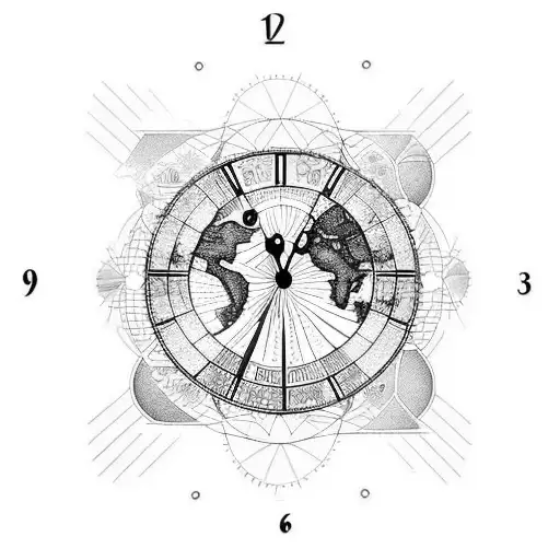 Clock Tower Surrounded By A World Map