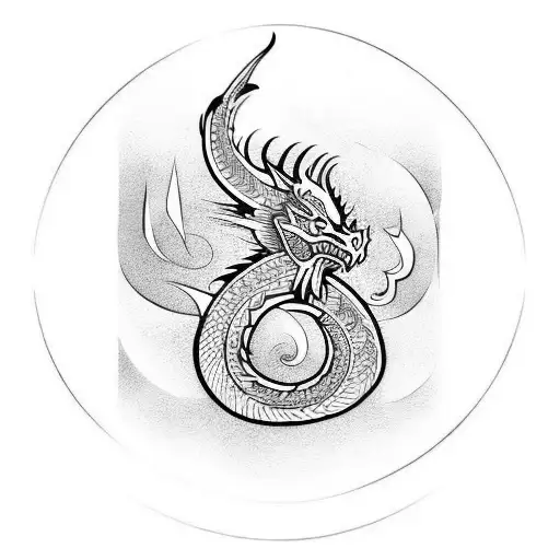 Maori Full Hand Tattoo With Dragon Inside