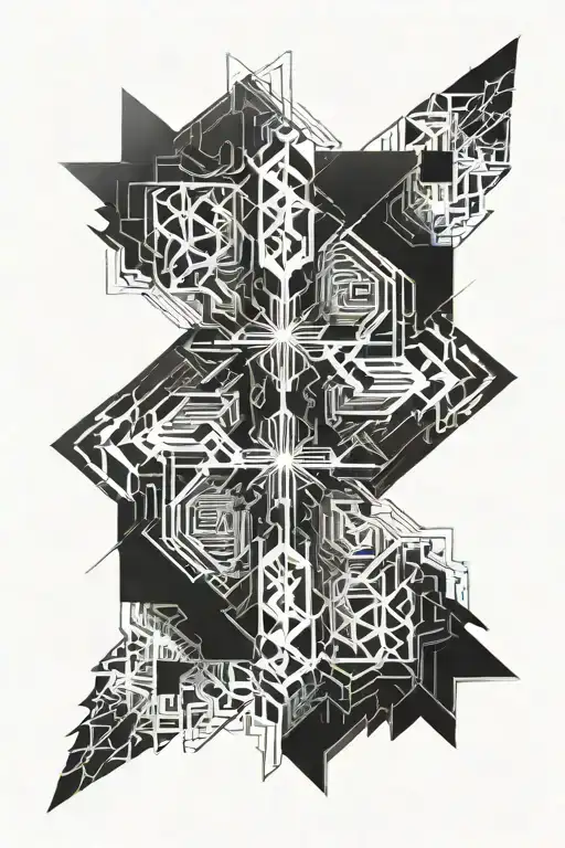 Abstract Cyber Snowflake