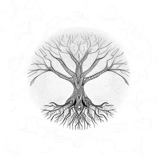 Tree Of Life Red Roots Psychedelic Trippy