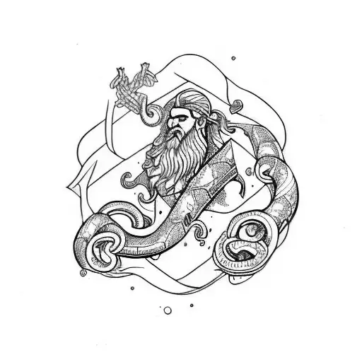 Fullbody Poseidon And Snake