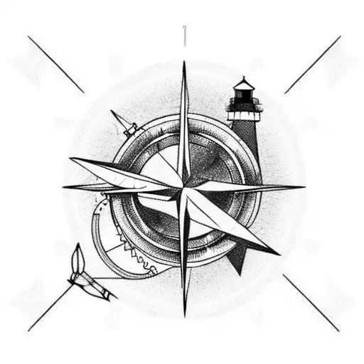 Lighthouse With Compass