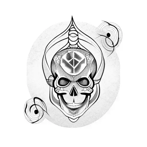 Music Notes Forming A Ghostly Skull